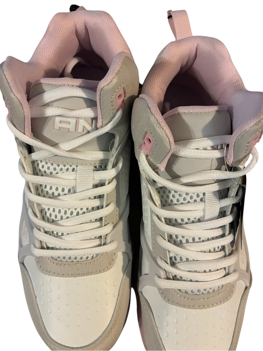 AND1 Pink and White High-Top Basketball Sneakers